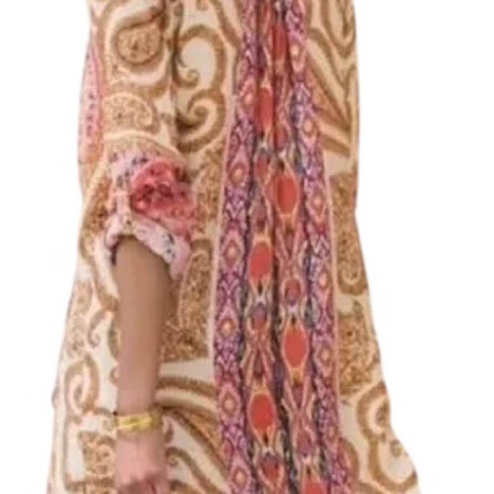 Soft Surroundings Brynn Longline Tunic Medium Paisley Floral Velvet Silk Boho - Picture 4 of 9